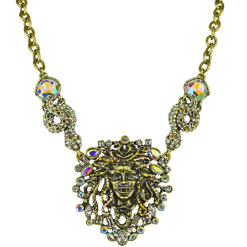 White gold necklaces  Crystal Vampire Medusa Necklace (Brass Ox) + Free Crystal AB Ball Point Pen