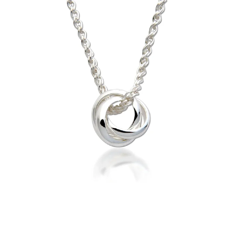 Small pendant necklaces  Sterling Silver Interlocking Rings Pendant Necklace