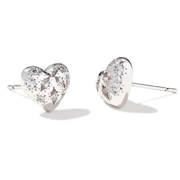 Hypoallergenic earringsKendra Scott | Holland Silver Heart Stud Earrings in White Crystal