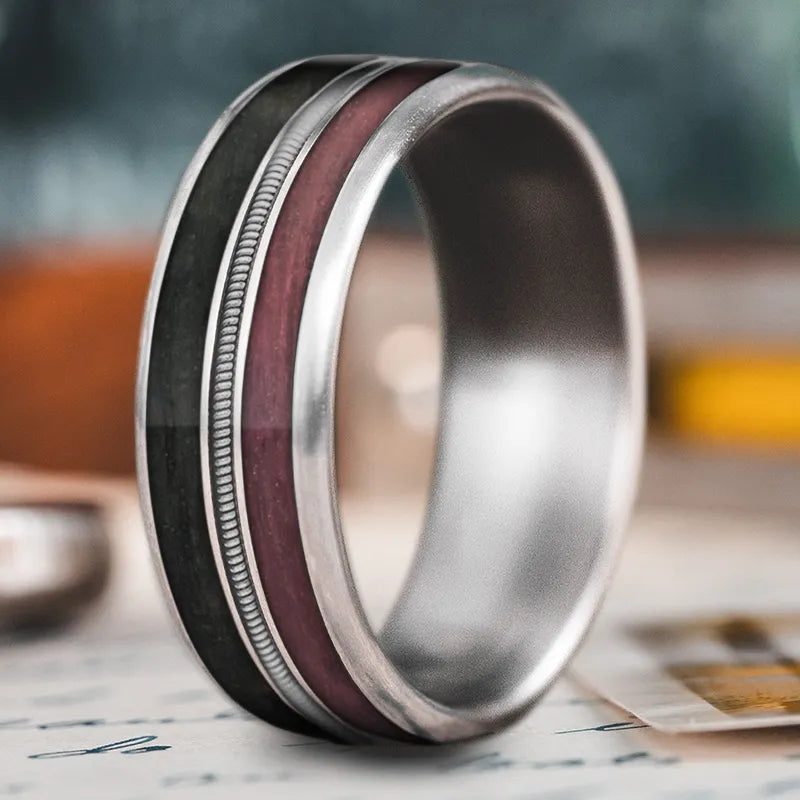 Delicate thin band ringsCustom Design - 3-Inlay Metal Center Ring s1UgyVFMRmr47zeB05jZVnXR