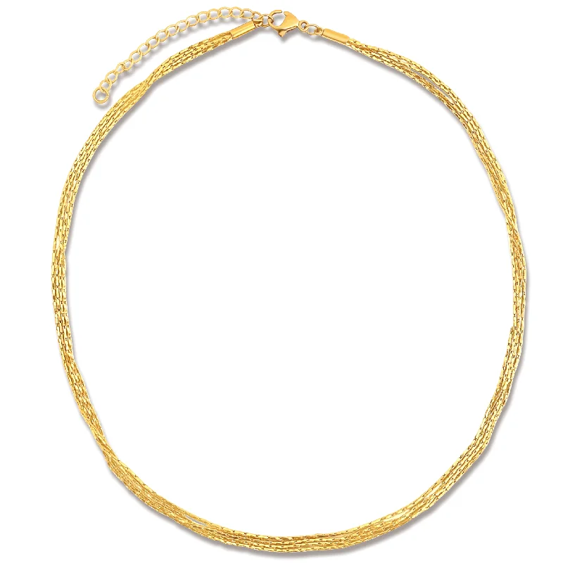 Asymmetrical necklaces  Mindy Multi Strand Choker Necklace