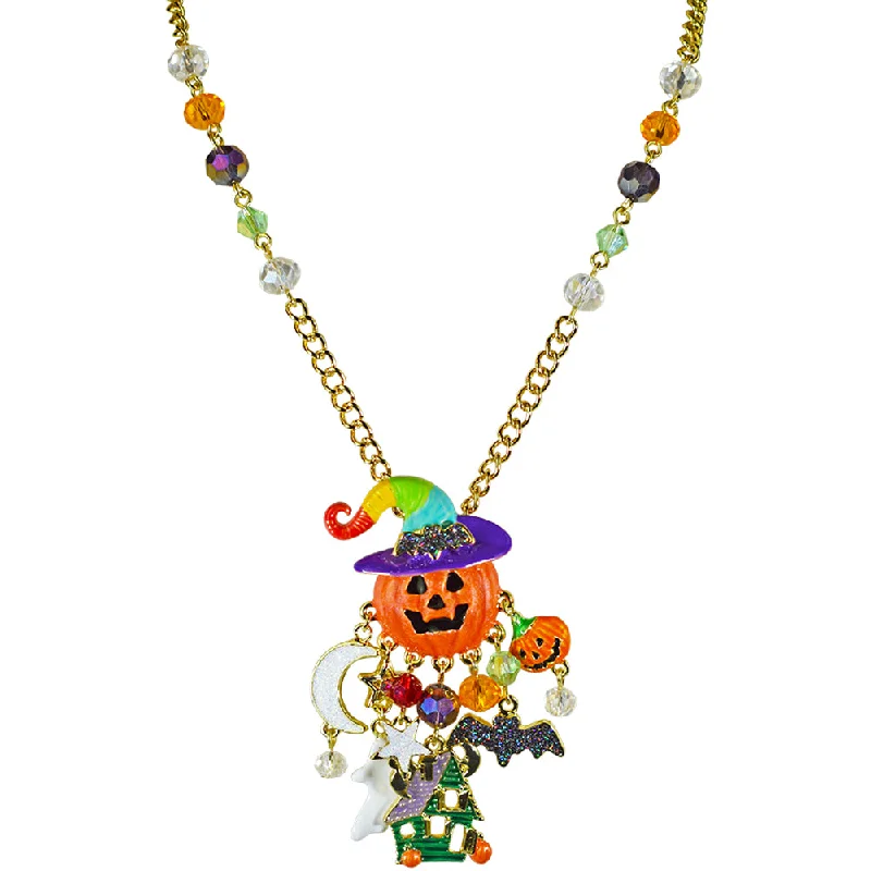 Cubic zirconia necklaces  Halloween Central Necklace (Goldtone)