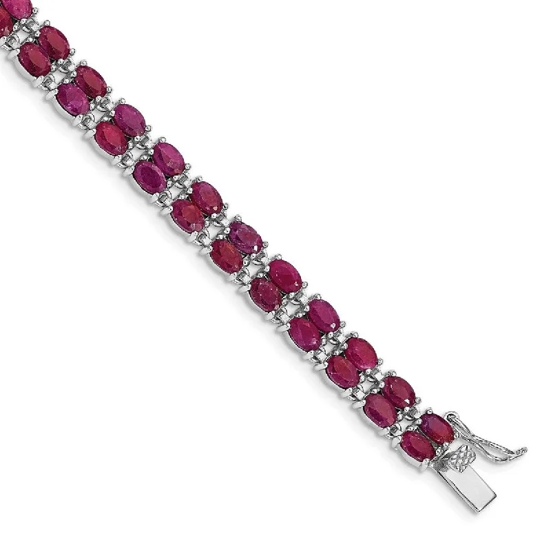 Bold charm bracelets  Curata 925 Sterling Silver Polished Box Catch Closure Ruby Bracelet 7 Inch Box Clasp