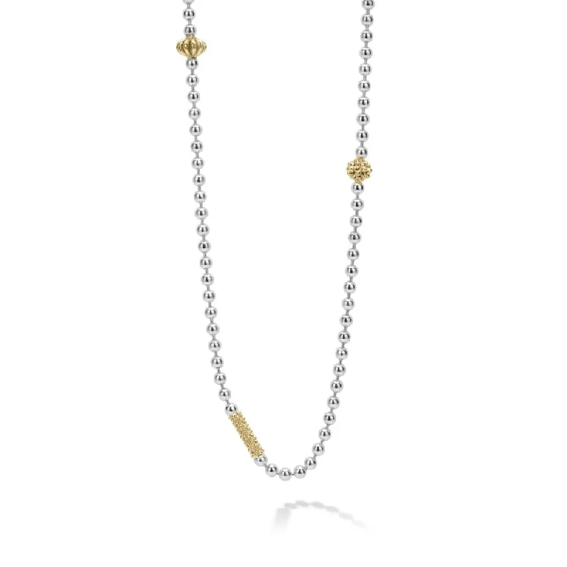 Moon and sun necklaces  Lagos Caviar Icon Two Tone Beaded Necklace