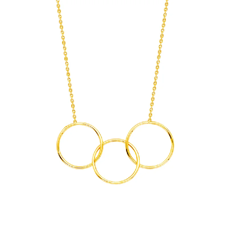 Nickel-free necklaces  14k Gold Triple Circle Necklace