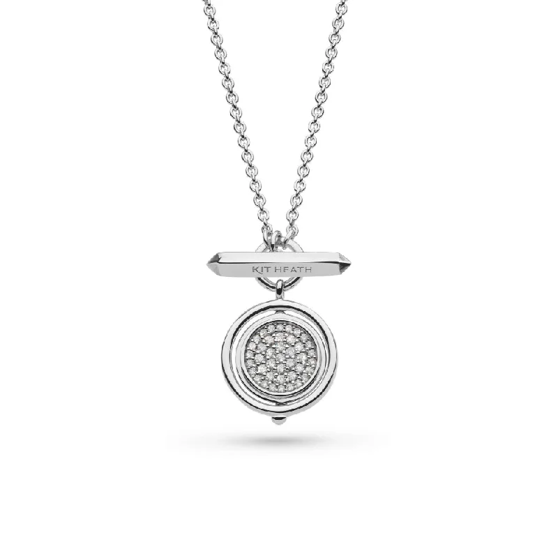 Budget-friendly necklaces  Kit Heath Sterling Silver Revival Eclipse Lux Pave Spinner Necklace