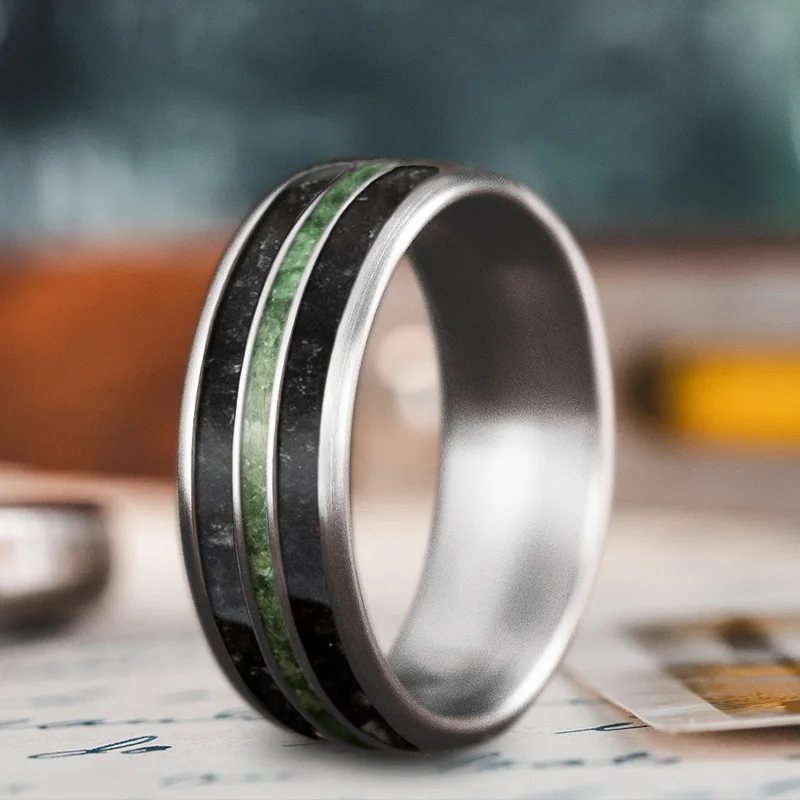 Minimalist band ringsCustom Design - 3-Inlay Narrow Center Ring 1PnE2iwlOiw9J3xvsV_SQu9Y