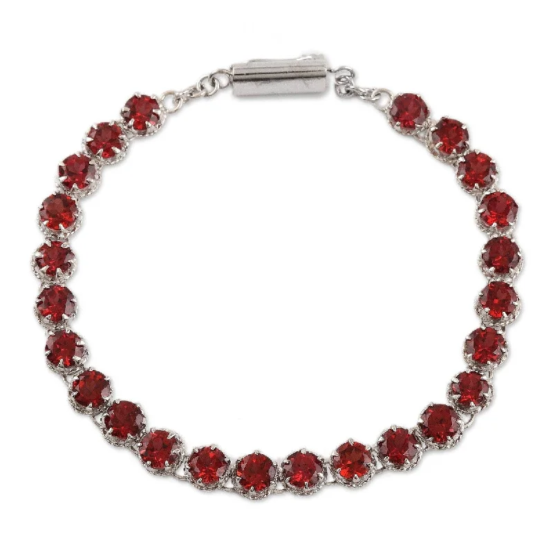 Bold charm bracelets  NOVICA Glamorous, Garnet bracelet