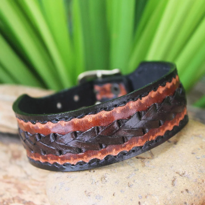 Hypoallergenic bracelets  Handmade Men's Leather 'Explorer' Bracelet (Thailand)