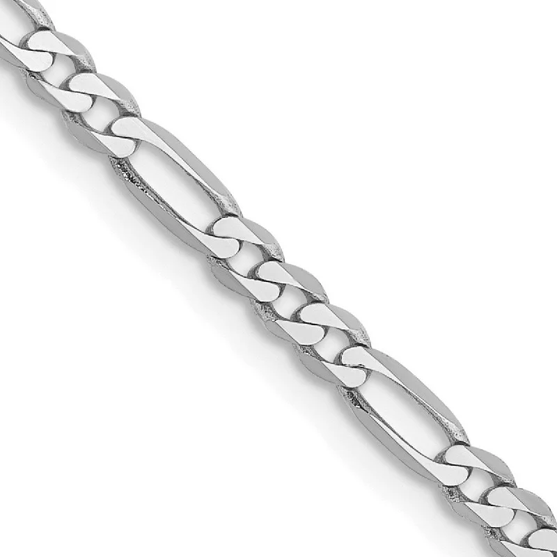 Three-layered bracelets for women  Curata 14k White Gold Solid Polished 2.75mm Flat Figaro Chain Bracelet 7 Inch