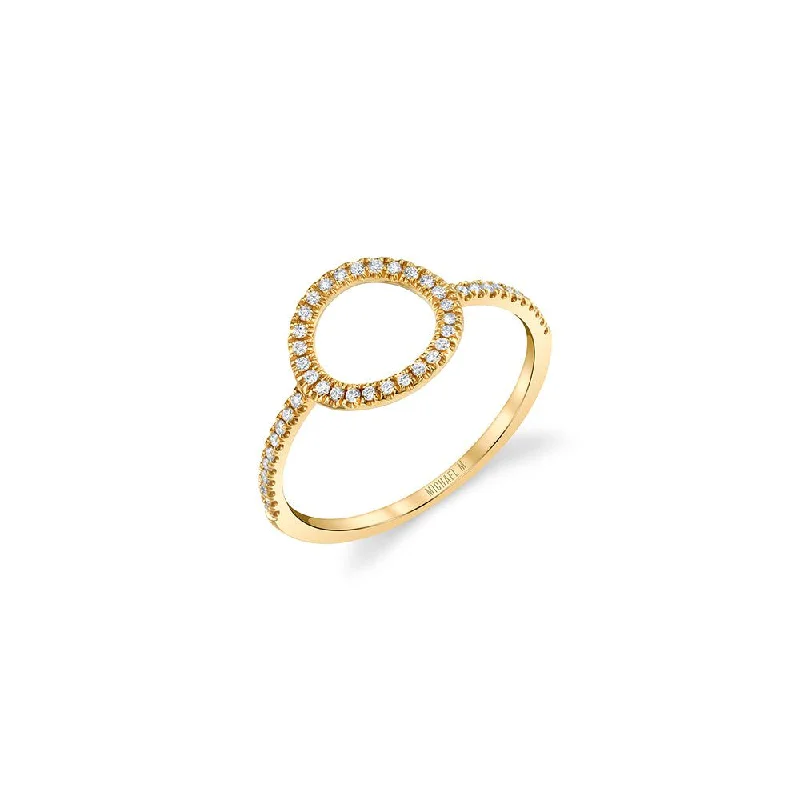 Diamond Open Circle Ring