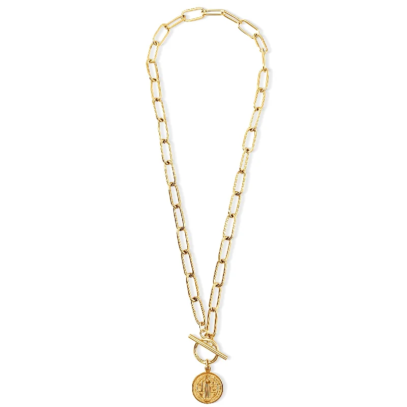 Rose gold and crystal necklaces  Rowan Toggle Chain Coin Necklace