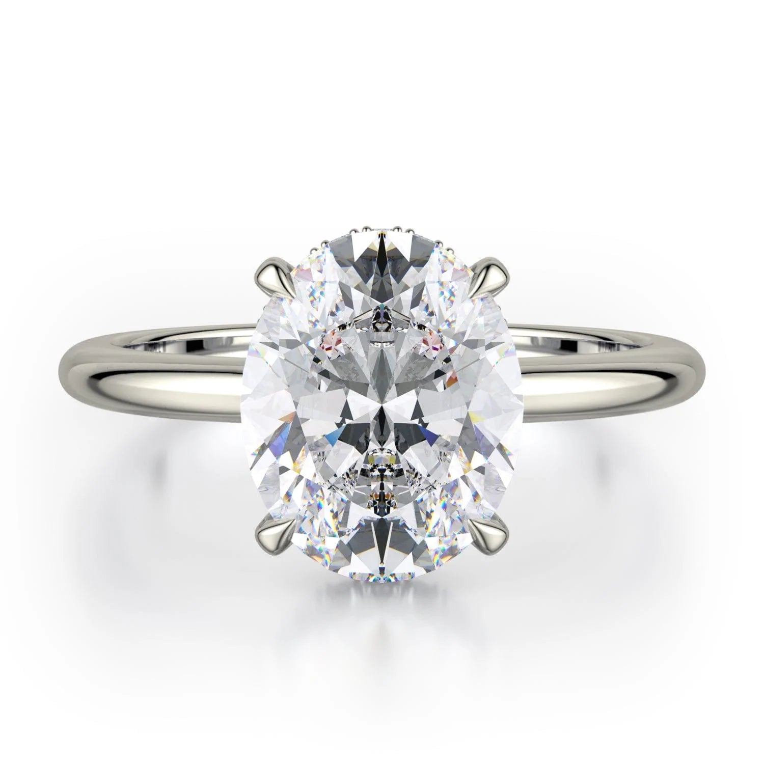 CROWN R750-3 Oval-Cut Diamond Solitaire