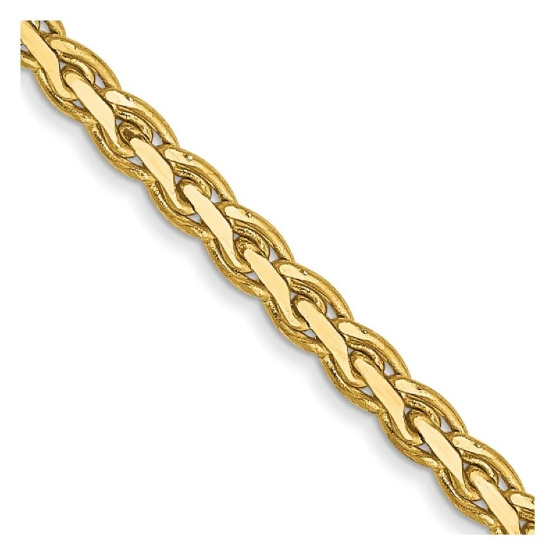 Three-layered bracelets for women  Curata 14k Yellow Gold Solid Polished 2.5mm Flat Wheat Chain Bracelet 7 Inch Lobster Claw