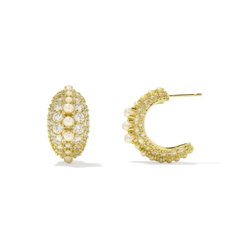 Ear climber earringsKendra Scott | Krista Gold Hoop Earrings in White Mix