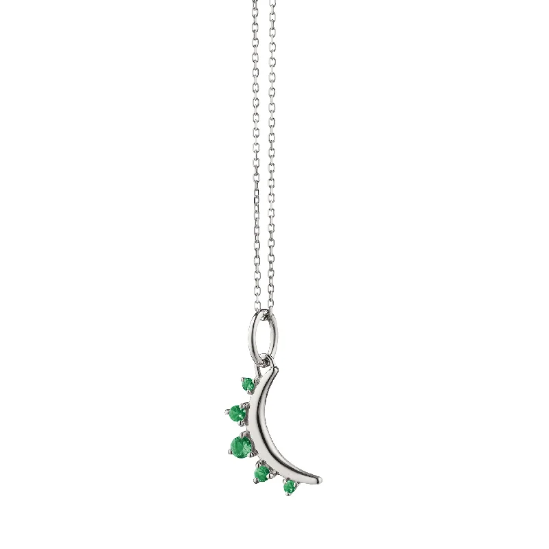 Fashion necklaces under $50  May Emerald "Moon" Sterling Silver Birthstone Necklace