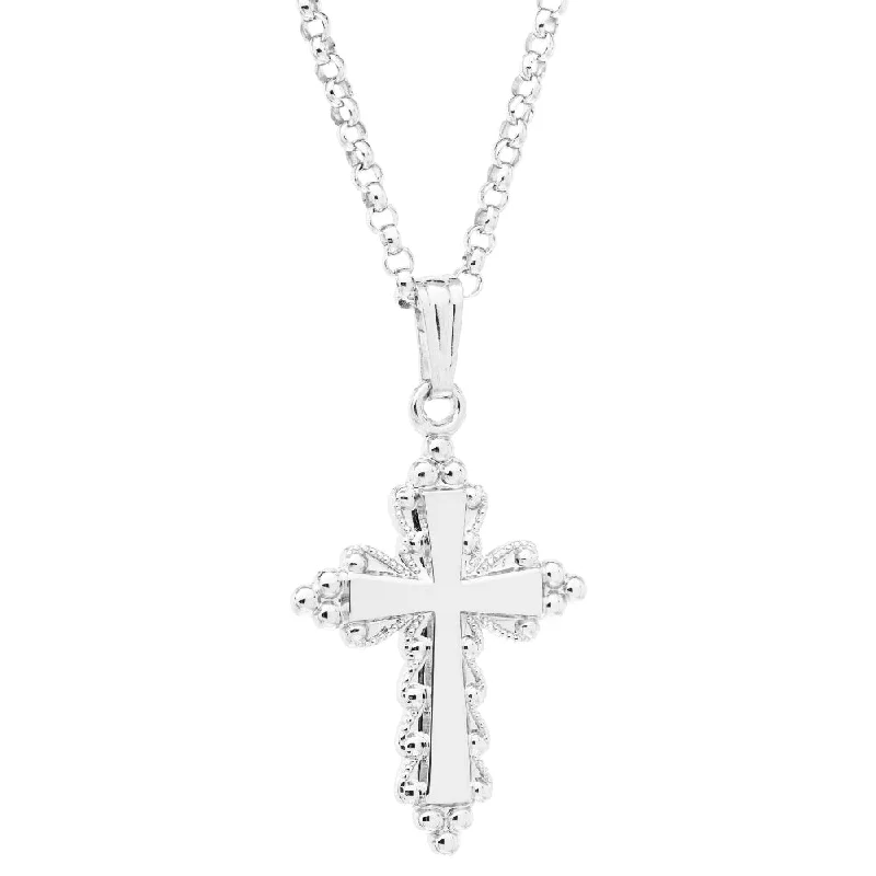 Autumn leaf necklaces  Sterling Silver Accented Cross Necklace 18"