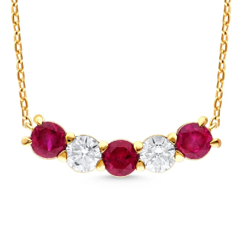 Christmas-themed necklaces  14k Ruby and Diamond Pendant Necklace