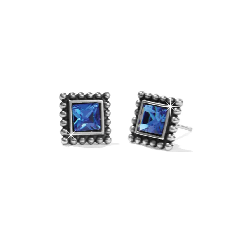 Party statement earringsBrighton | Sparkle Square Mini Post Earrings in Blue Crystal