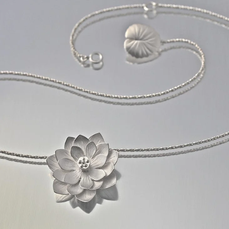 Fashion necklaces under $50  Lotus Flower Sterling Silver Pendant Necklace