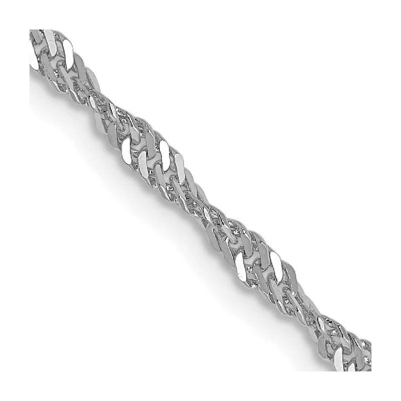 Hexagon bracelets  Curata 14k White Gold 1.9mm Singapore Chain Bracelet