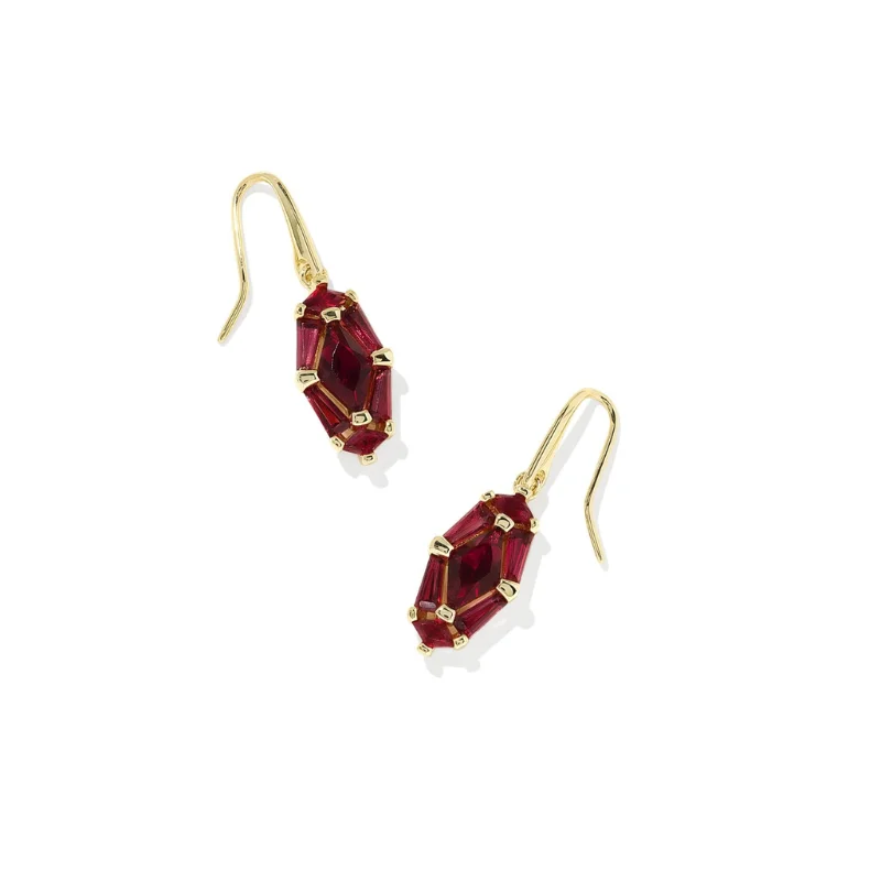 Gothic earringsKendra Scott | Lindy Rae Lee Gold Drop Earrings in Red Crystal