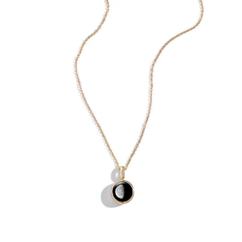 Nickel-free necklaces  Moonglow Sky Light Gold Moon Phase Necklace