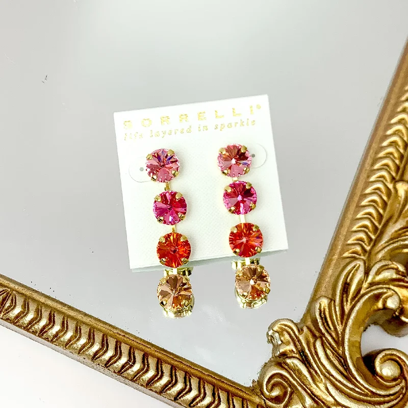 Flower earringsSorrelli | Mara Statement Earrings in Bright Gold Tone and First Kiss