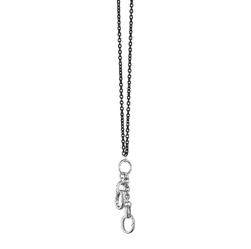 Tassel necklaces for women  18" "Design Your Own" Sterling Silver Steel Charm Chain Necklace, 2 Charm Stations