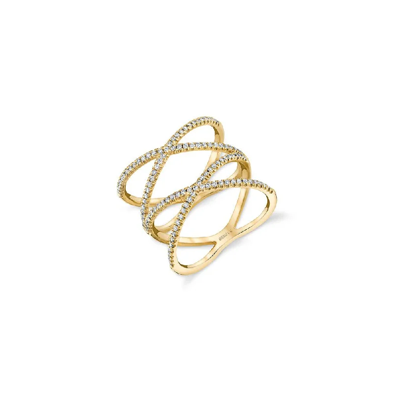 Double Diamond Criss Cross Ring