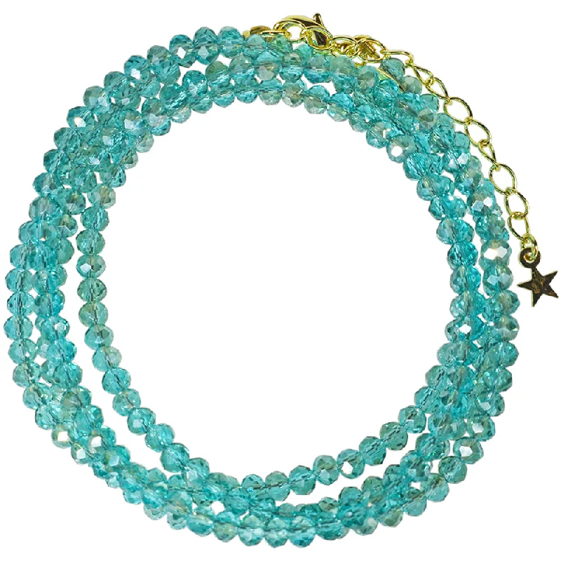 Simple pearl strand necklaces  Shimmer Bead 32" Necklace (Goldtone/Teal)