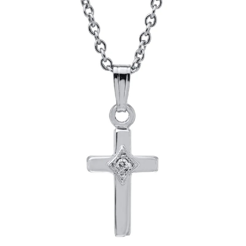 Matching earring and necklace set  Children's Sterling Silver Cross Necklace