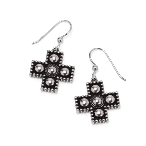 Earrings for prom nightBrighton | Pretty Tough Small Cross Drop Earrings in Silver Tone