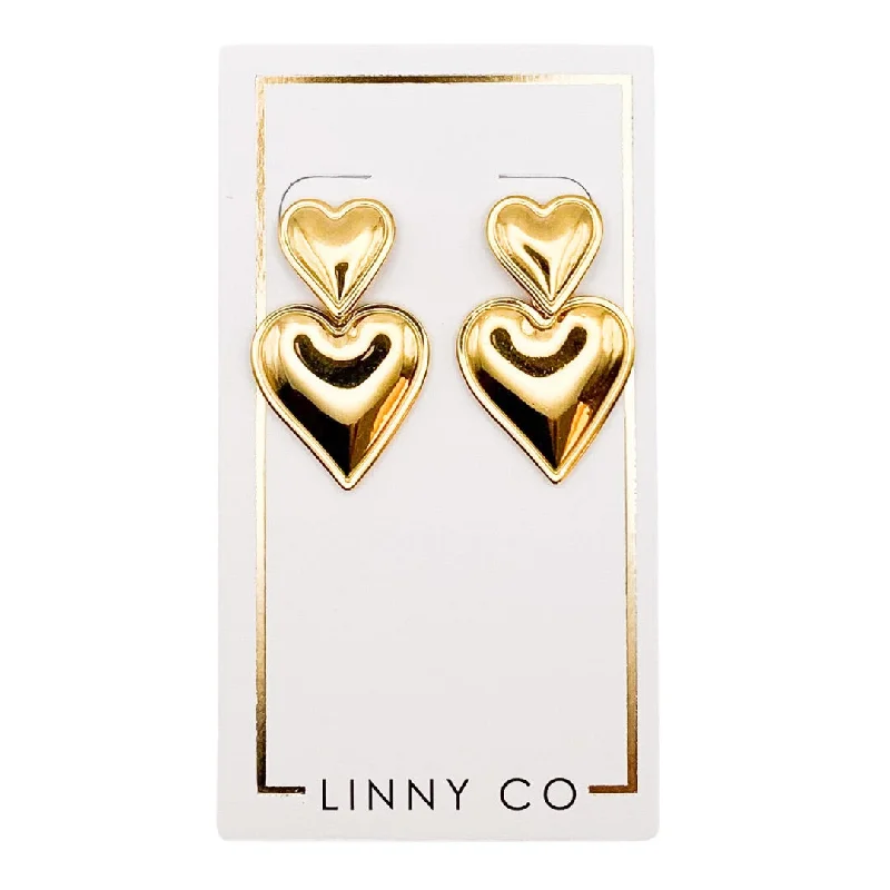 Birthday gift earringsLinny Co | Esme Gold Tone Heart Drop Earrings