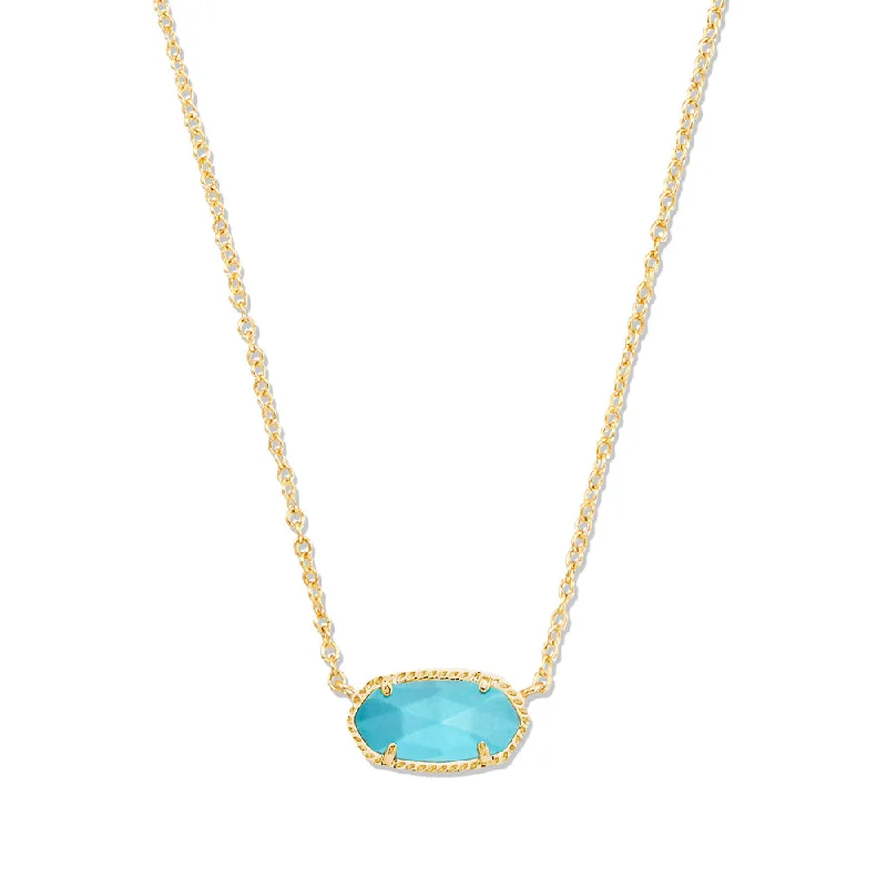 Bold charm necklaces  Kendra Scott Elisa Short Pendant Necklace in Gold Turquoise Magnesite