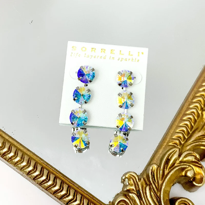 Y2K aesthetic earringsSorrelli | Mara Statement Earrings in Palladium Silver Tone with Aurora Borealis Crystals