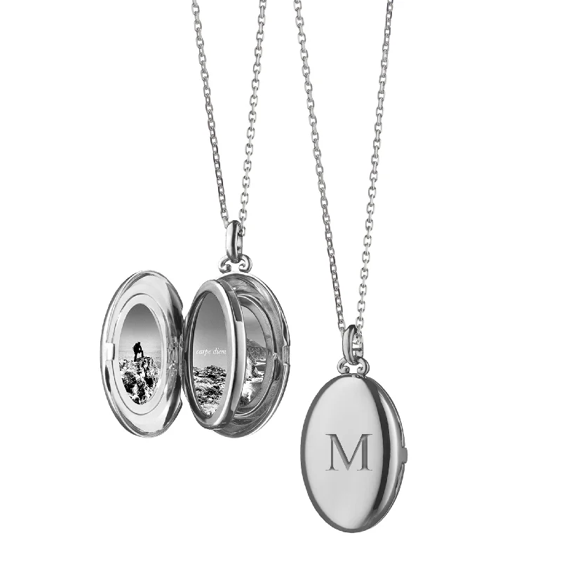 Non-tarnish necklaces  The Four Image "Midi" Engraved Locket Necklace