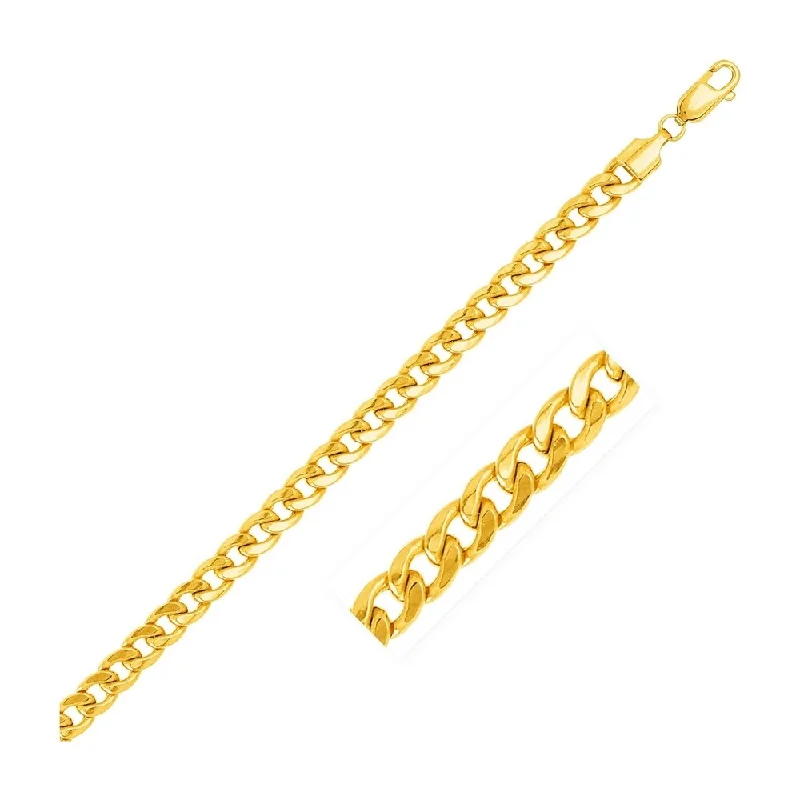 Anniversary gift bracelets  5.3mm 14k Yellow Gold Light Miami Cuban Bracelet