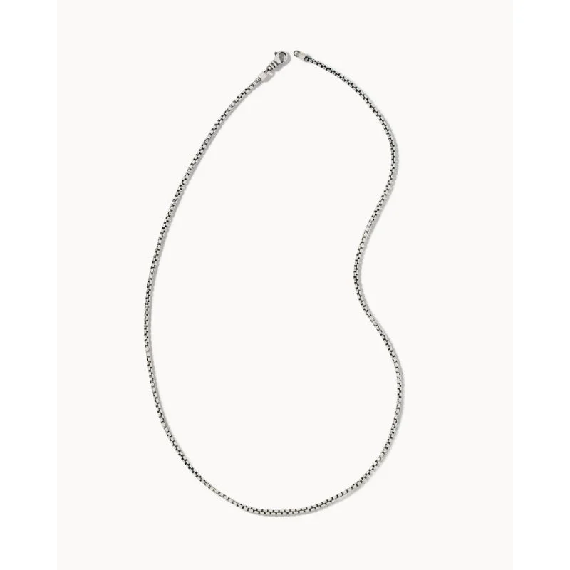 Necklace sets for layering  Scott Bros. Beck Thin Round Box Chain Necklace In Oxidized Sterling Silver