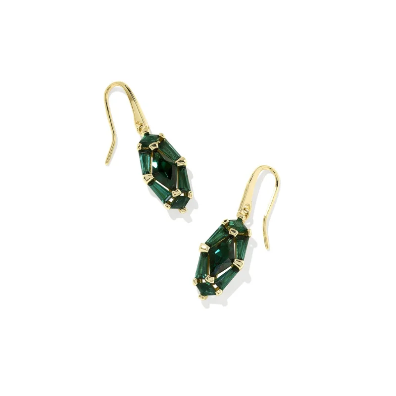 Handmade earringsKendra Scott | Lindy Rae Lee Gold Drop Earrings in Green Crystal