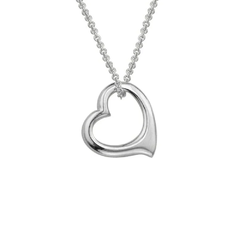 Adjustable length necklaces  Sterling Silver Floating Heart Pendant Necklace