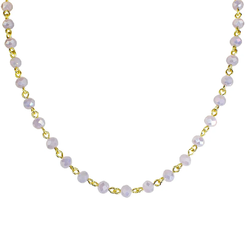 Shell necklaces for beachwear  Mystic Crystal 30" Necklace (Goldtone/Opal Pink)