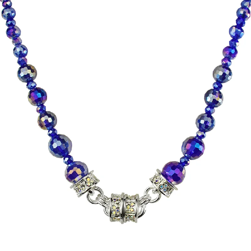 Unique handmade necklacesBelle Of The Ball Beaded Magnetic Interchangeable Necklace (Sterling Silvertone/Cobalt Blue AB)