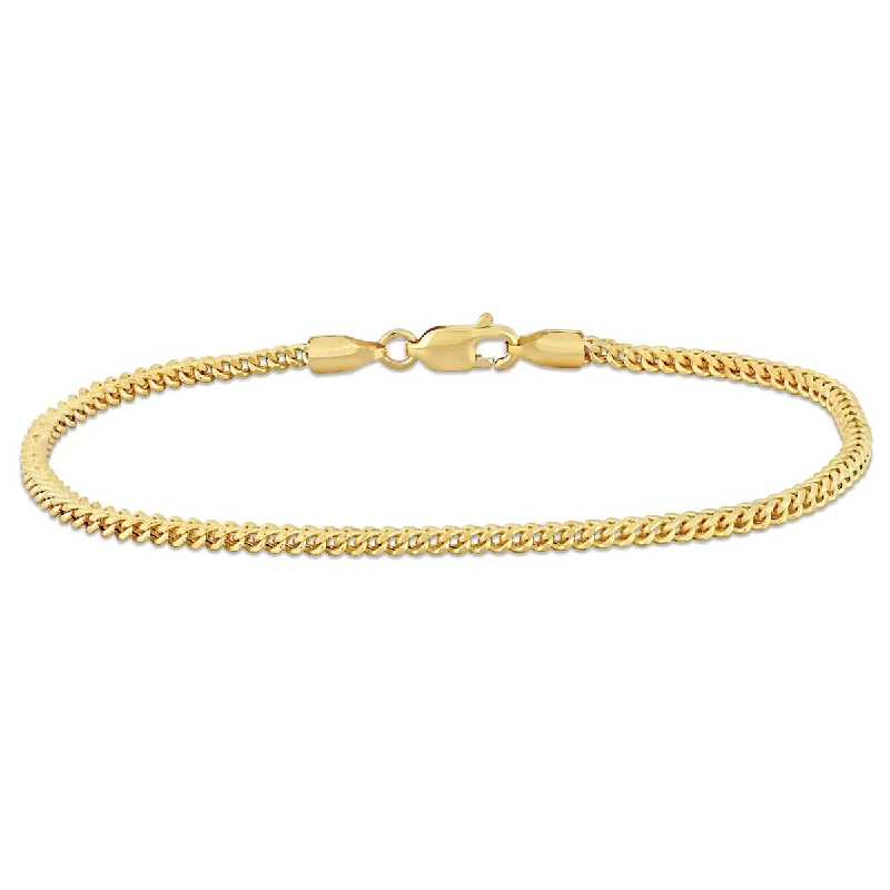 Flower design bracelets  Miadora 2.3mm Franco Chain Bracelet 10k Yellow Gold-7.5 in