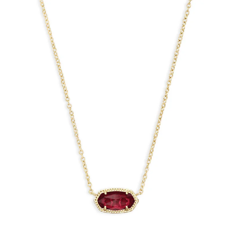 Shell necklaces for beachwear  Kendra Scott Elisa Short Pendant Necklace in Gold Clear Berry