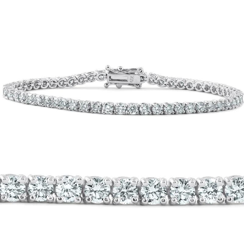 Vintage-inspired bracelets  Certified 5 Ct Round Cut Diamond Tennis Bracelet White Gold 7" Lab Grown