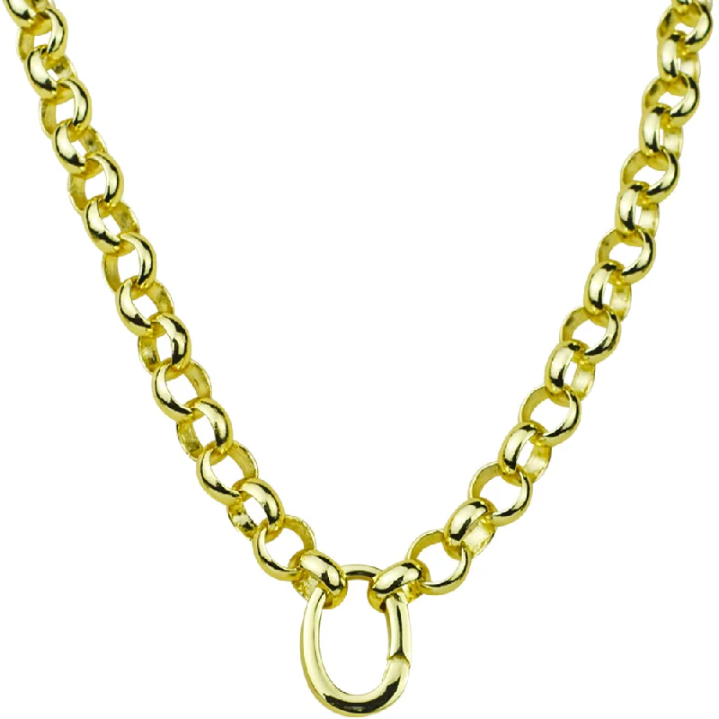 Fashion necklaces under $50  Large Open Ring Charm Holder 32" Necklace (Goldtone)