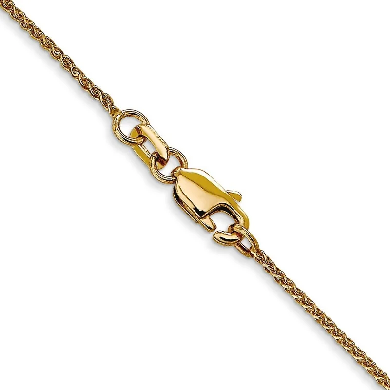 Unique handmade braceletsCurata 14k Lobster Claw Closure 1mm Solid Sparkle Cut Spiga Chain Bracelet