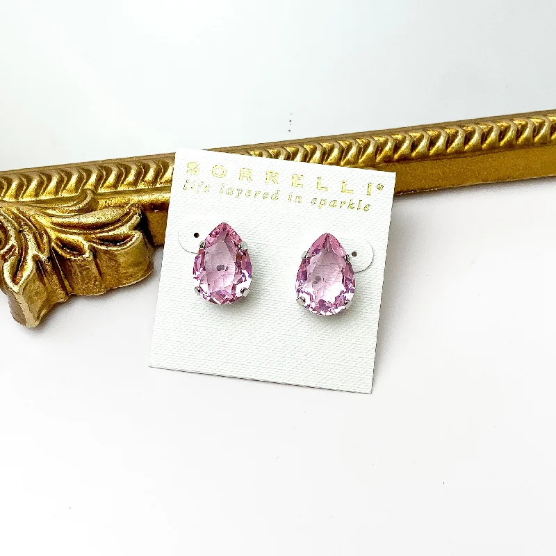 Blue sapphire earringsSorrelli | Eileen Stud Earrings in Palladium Silver Tone and Pink Pineapple Crystals