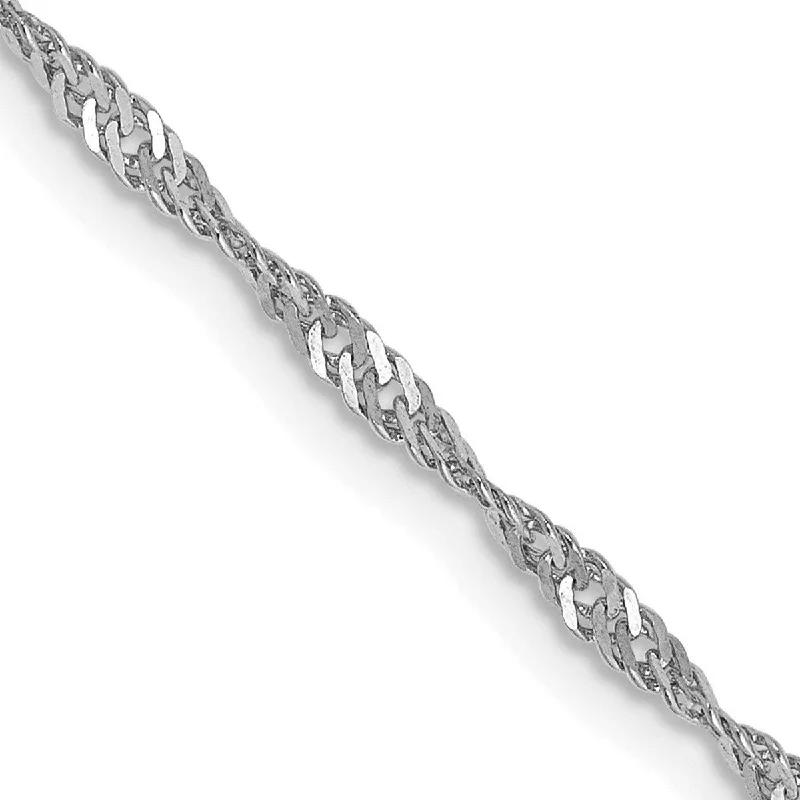 Heart-shaped bracelets  Curata 14k White Gold Solid Polished 1.9mm Singapore Chain Bracelet Lobster Claw